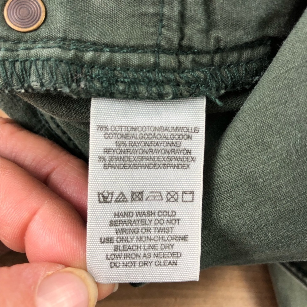 Free People green sueded sateen zipper back skinny jeans, 00/24 - Picture 11 of 16